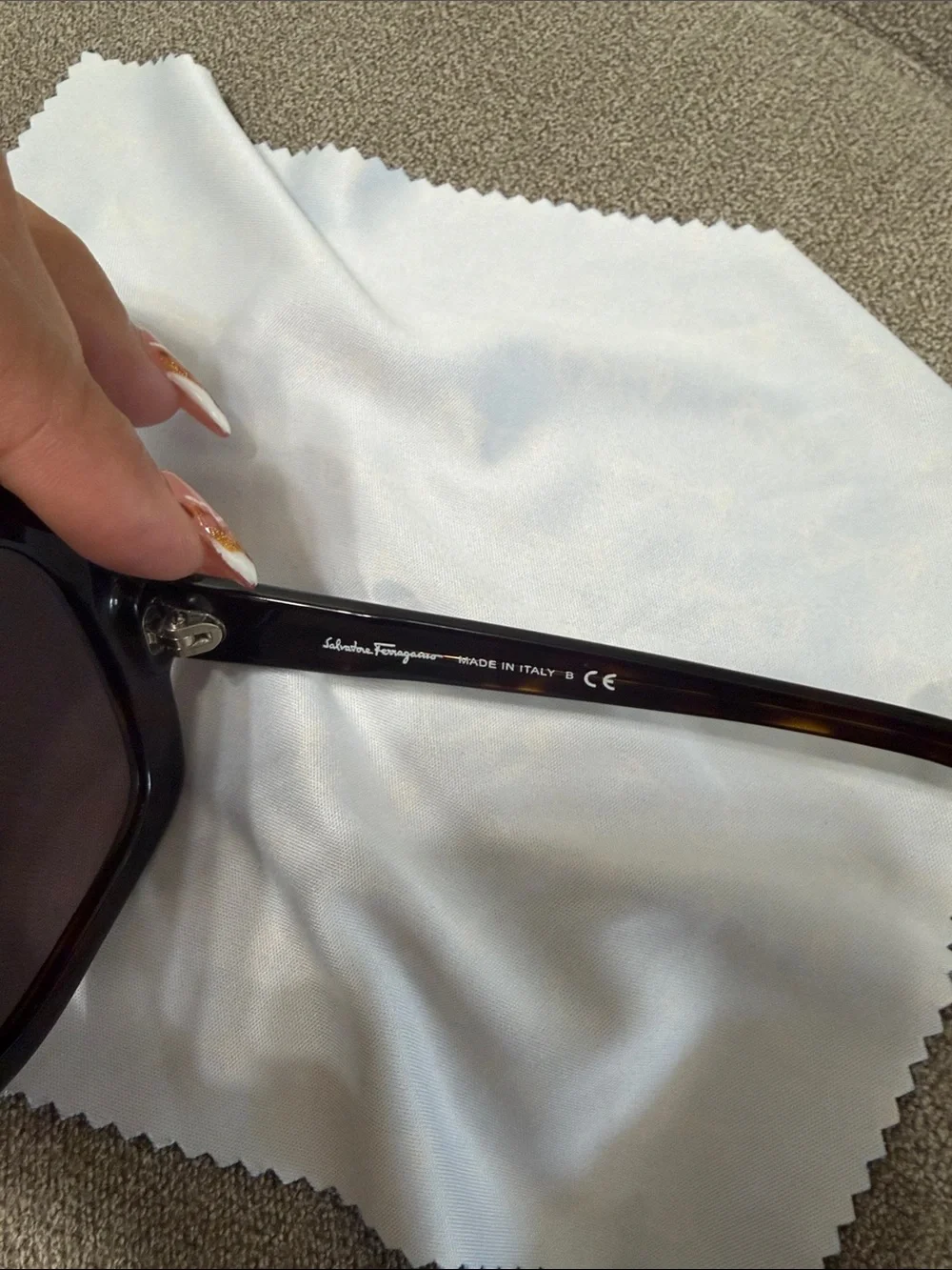Salvatore Ferragamo Black Tortoiseshell Frame Sunglasses